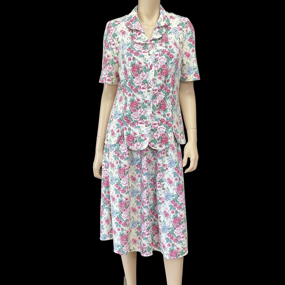 Pablo Collection Skirt Women 12 Floral OutfitSkirt Set Church Career Vintage EUC